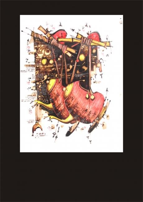 Peinture intitulée "suspension2" par Abdelaziz Abbassi, Œuvre d'art originale,