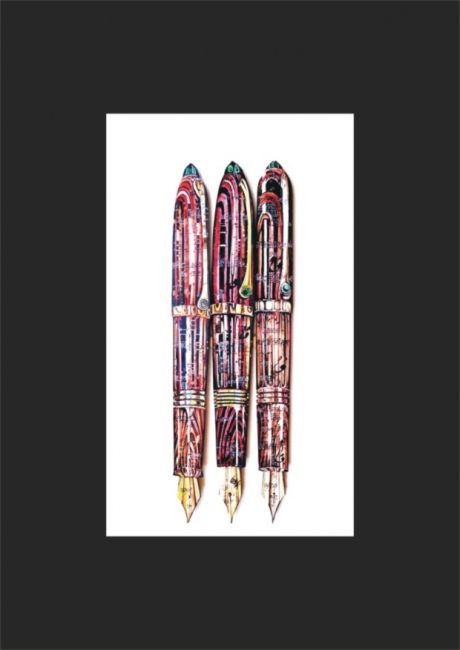 Peinture intitulée "stylos" par Abdelaziz Abbassi, Œuvre d'art originale