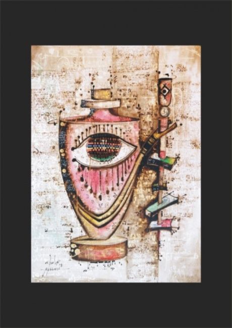 Peinture intitulée "M'kohla" par Abdelaziz Abbassi, Œuvre d'art originale