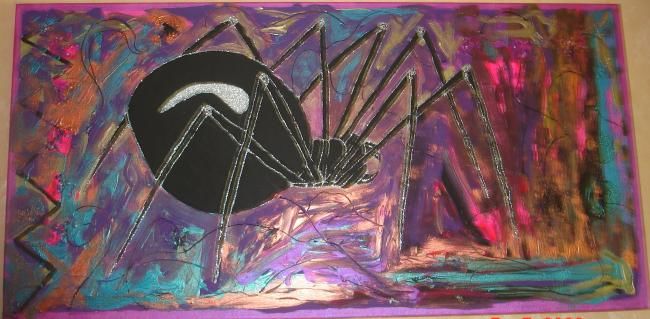 Painting titled "Mon Araignée" by Abby, Original Artwork