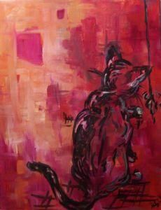 Pittura intitolato "Loki Kitty" da Abby Waters, Opera d'arte originale
