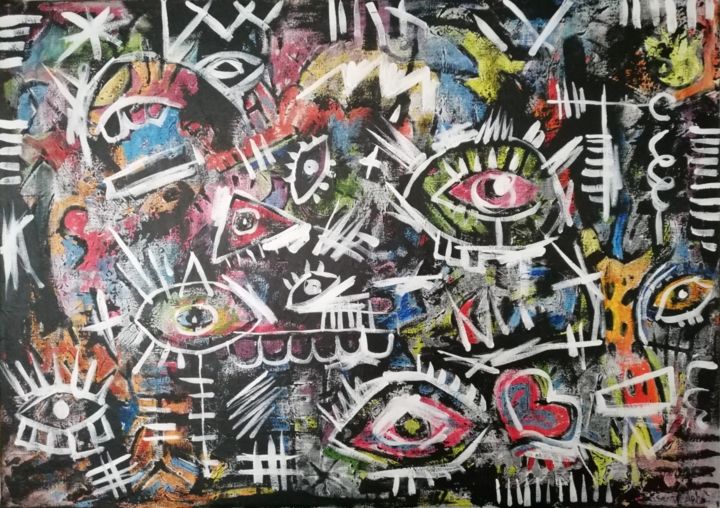 Peinture intitulée "EYES" par Alexis Bernardi, Œuvre d'art originale, Acrylique