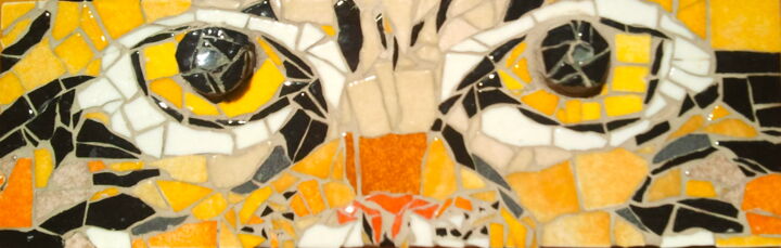 Escultura intitulada "Tigercat" por Abdel Arthur Aouatah, Obras de arte originais, Mosaico