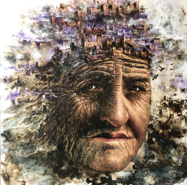 Peinture intitulée "Âmes oubliées" par Abdel-Ilah Chahidi, Œuvre d'art originale,