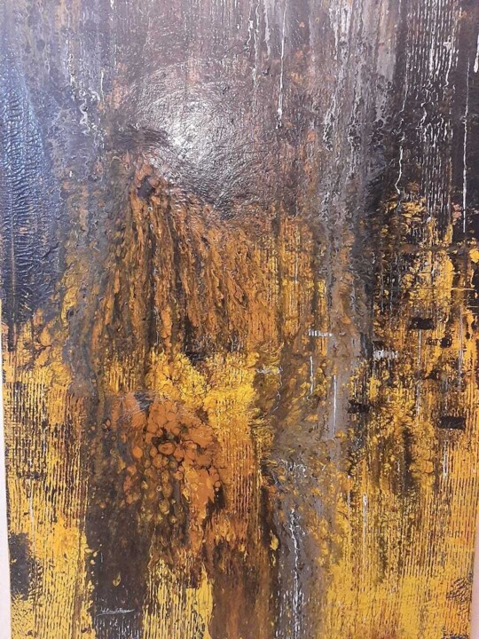Pintura titulada "Forêt d'espoir" por Abdelaali Benchekroun, Obra de arte original, Oleo Montado en Bastidor de camilla de m…