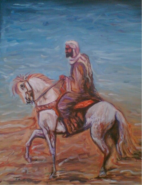 绘画 标题为“Cavalier” 由Abdelhadi Chaouki, 原创艺术品