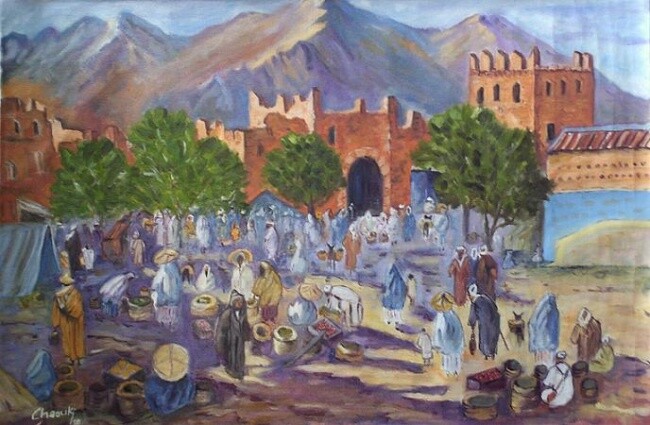 Painting titled "sook nord" by Abdelhadi Chaouki, Original Artwork
