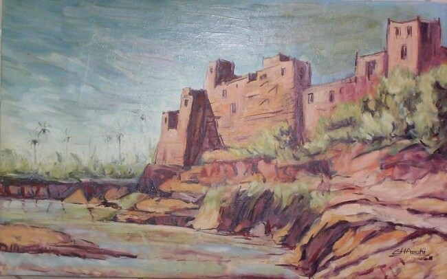 Painting titled "village33.JPG" by Abdelhadi Chaouki, Original Artwork