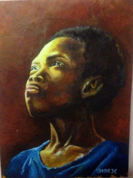 Peinture intitulée "esclavage : bulooro" par Fidou, Œuvre d'art originale, Huile