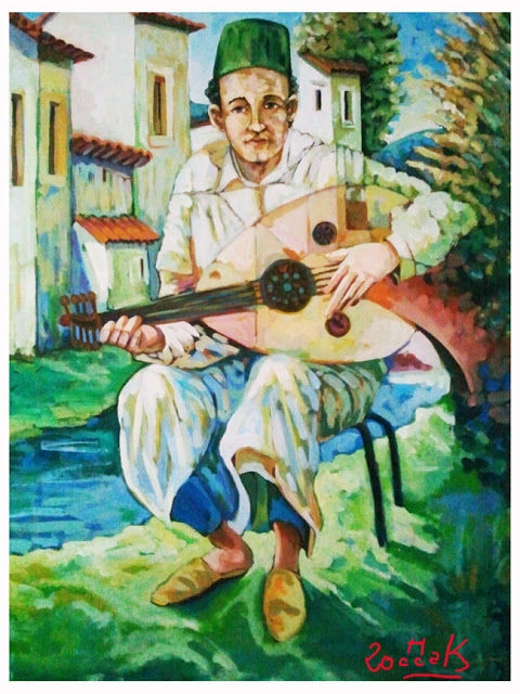 Peinture intitulée "le-musicien-" par Abdelkader Ben Kaddour, Œuvre d'art originale