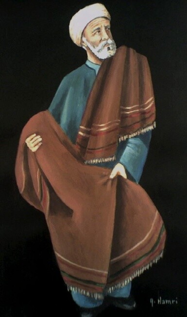 Peinture intitulée "le vendeur de tapis" par Abdelkrim Hamri, Œuvre d'art originale