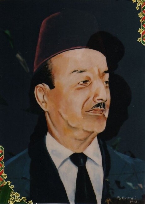 Schilderij getiteld "Le maitre de la mus…" door Abdelkrim Hamri, Origineel Kunstwerk