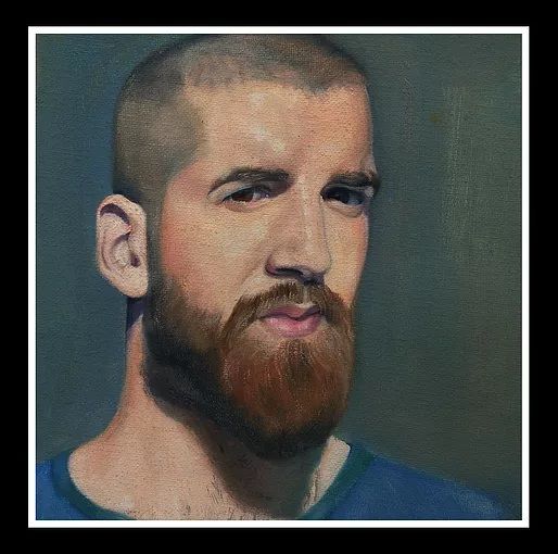 Painting titled "Autoportrait" by Abdelkrim Mancer, Original Artwork, Oil