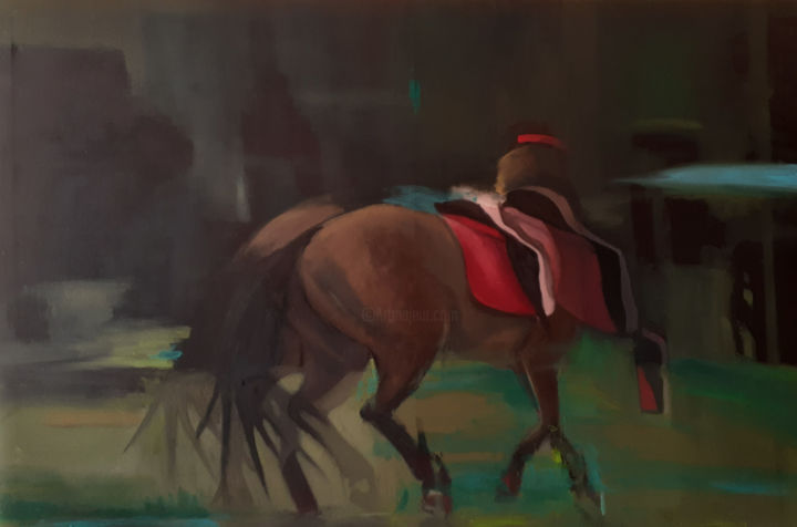Painting titled "la danse" by Abdelkrim Mancer, Original Artwork, Oil