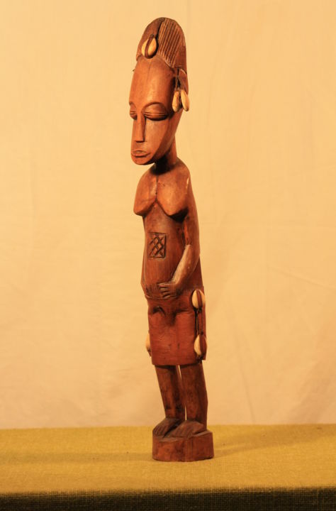 Sculpture intitulée "La femme de Côte d'…" par Selka, Œuvre d'art originale, Bois