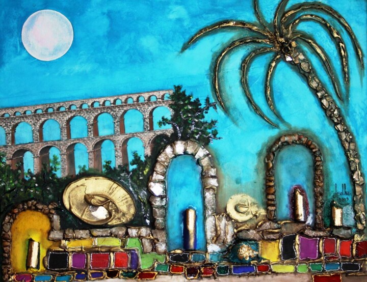 「Carthage (Tunisie)」というタイトルの絵画 Abdellouahab Selkaによって, オリジナルのアートワーク, オイル