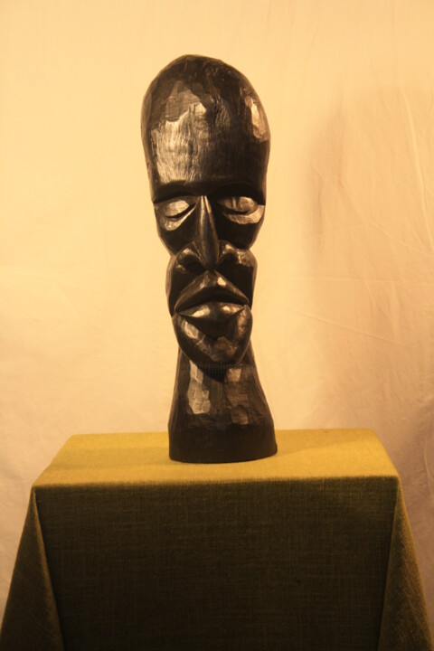 Sculpture titled "MOMO" by Abdellouahab Selka, Original Artwork, Wood