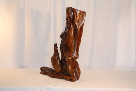 Skulptur mit dem Titel "crocodiles" von Abdellouahab Selka, Original-Kunstwerk, Holz