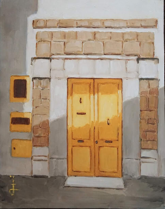 Peinture intitulée "Golden Gâte" par Abdelmouhaimen Taoujouti (Art et peinture Tunisia), Œuvre d'art originale, Huile