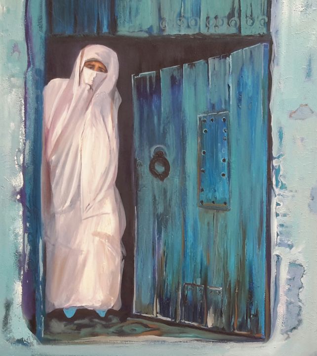 Pintura intitulada "Femme du Nord" por Abdelouahed Ghanemi, Obras de arte originais, Óleo