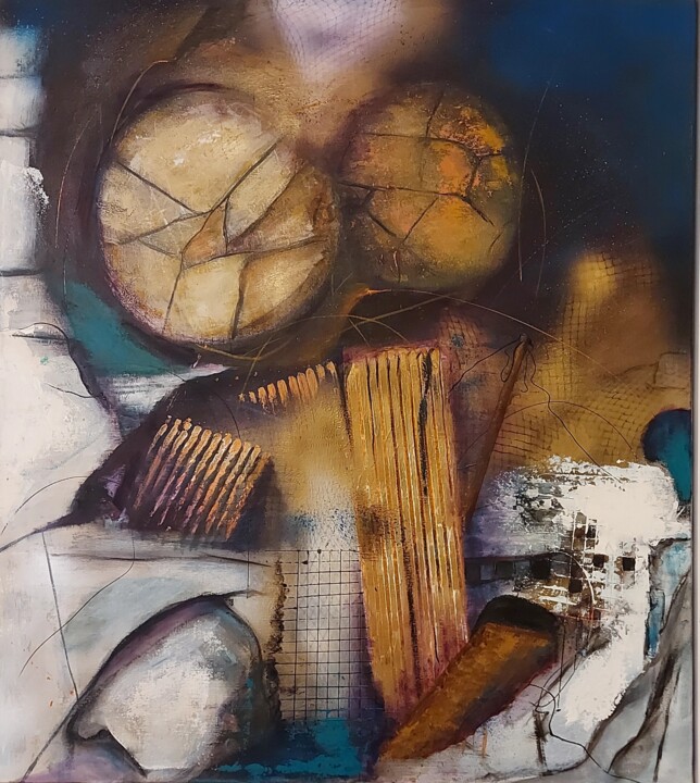 Malerei mit dem Titel "Espace en ruine" von Abdelouahed Ghanemi, Original-Kunstwerk, Acryl