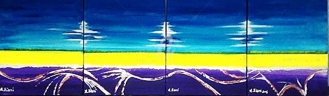 Painting titled "HORIZON" by Abdelouahed Ziani, Original Artwork