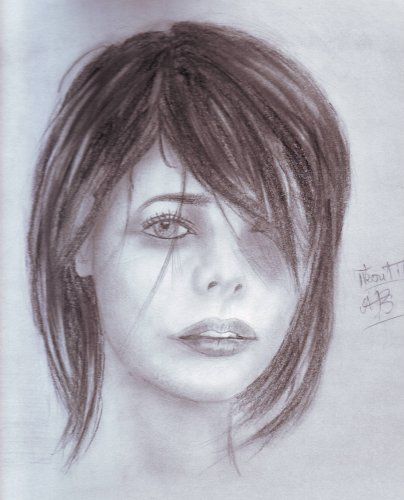 Drawing titled "visage 1" by Midou, Original Artwork, Other