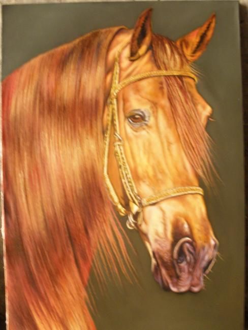 Peinture intitulée "CABEZA DE CABALLO" par Abdenago, Œuvre d'art originale