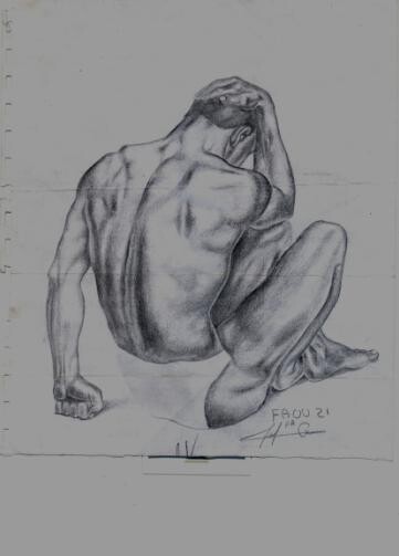 Drawing titled "rien" by Abderrahim Faouzi, Original Artwork