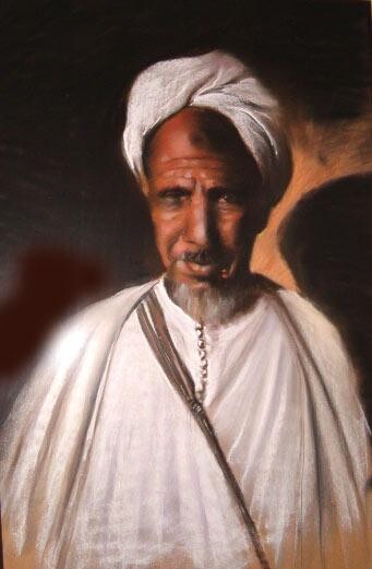 Peinture intitulée "Notable de l'Atlas" par Abderrahmane Latrache, Œuvre d'art originale