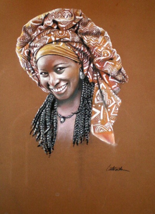 Pintura titulada "Sénégalaise" por Abderrahmane Latrache, Obra de arte original, Oleo