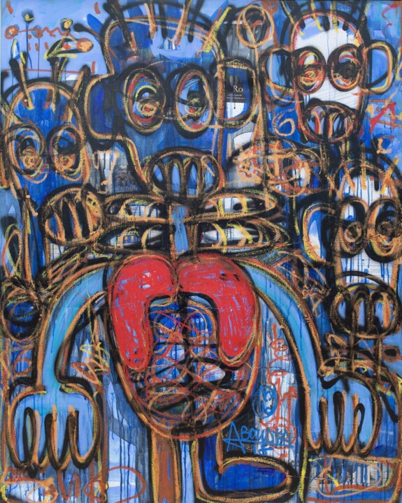 Painting titled "Aboudia 2" by Abdoulaye Aboudia, Original Artwork