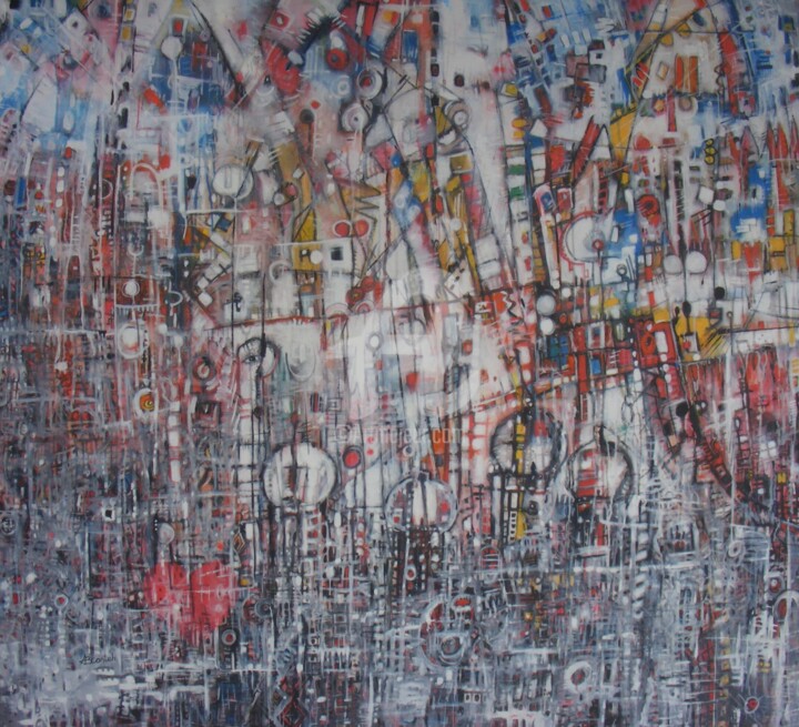 Painting titled "Holy city" by Abdoulie Conteh, Original Artwork, Acrylic