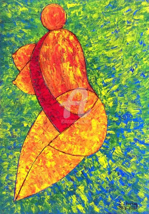 Картина под названием "" seated woman III "" - Du Kerim, Подлинное произведение искусства