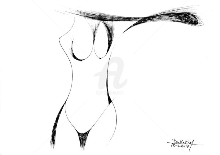 Картина под названием "" naked "" - Du Kerim, Подлинное произведение искусства