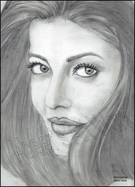 Drawing titled "sketch of aishwarya…" by Abeer Malik, Original Artwork, Other