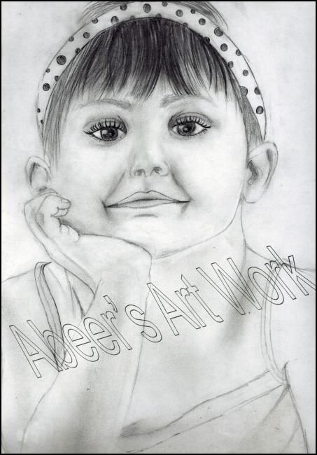 Drawing titled "sketch of a smiling…" by Abeer Malik, Original Artwork, Other