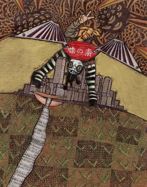 Коллажи под названием "teror kota" - Abeikoen, Подлинное произведение искусства