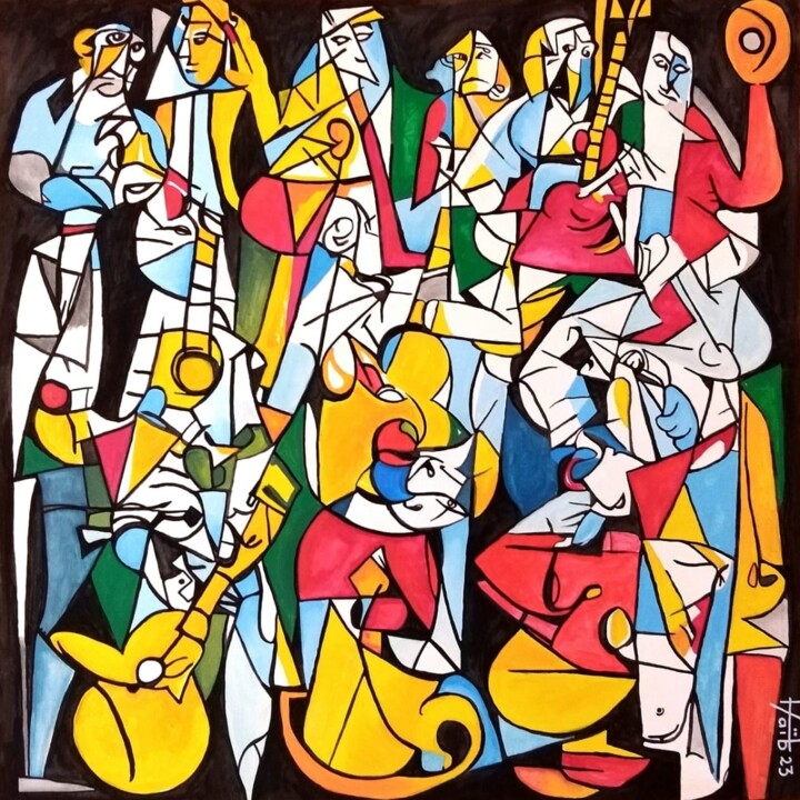 Painting titled "Caprices" by Abel Karim, Original Artwork, Acrylic Mounted on Wood Stretcher frame