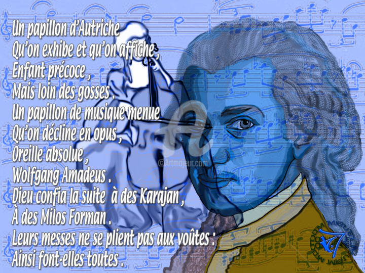 Arte digitale intitolato "Wolfgang Amadeus Mo…" da Abelard, Opera d'arte originale, Pittura digitale