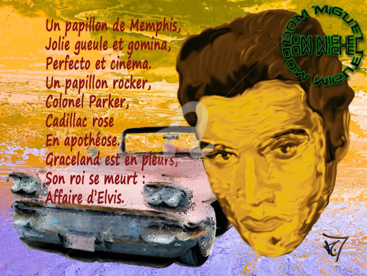 Arts numériques intitulée "Elvis Presley" par Abelard, Œuvre d'art originale, Peinture numérique