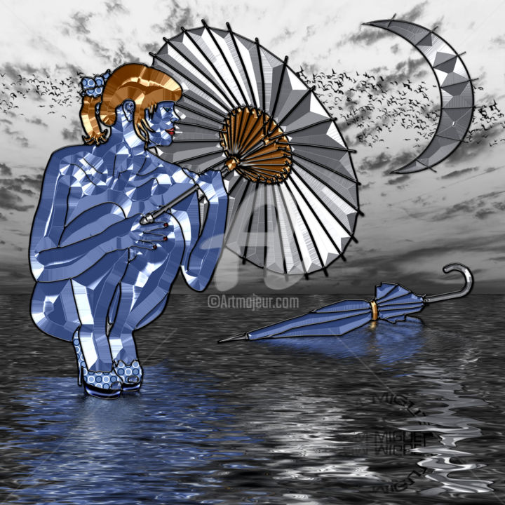 Grafika cyfrowa / sztuka generowana cyfrowo zatytułowany „Open my umbrella!” autorstwa Abelard, Oryginalna praca, Malarstwo…