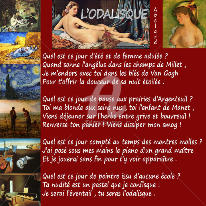 Arte digitale intitolato "L'ODALISQUE" da Abelard, Opera d'arte originale, Poesia