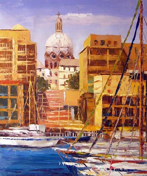Painting titled "Marseille I" by Abelin Liang, Original Artwork