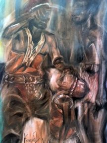 Painting titled "La rencontre" by Kouamé Abel Kouassi, Original Artwork, Other