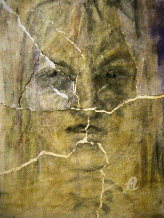 Картина под названием "Restauration 01" - Fatiha Abellache, Подлинное произведение искусства, Другой