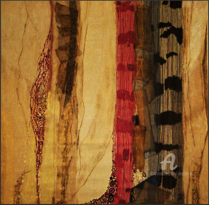 Textile Art titled "Continuité" by Fatiha Abellache, Original Artwork, Acrylic