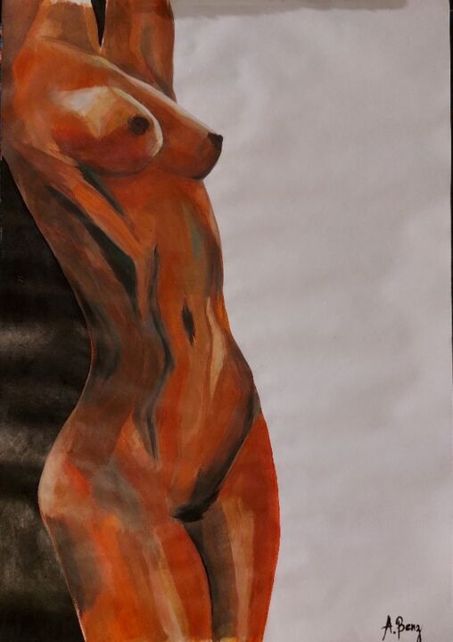 Malarstwo zatytułowany „woman body” autorstwa Abenz, Oryginalna praca, Akryl