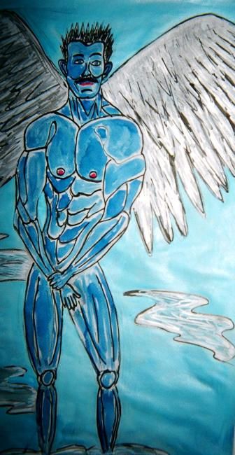 Painting titled "Blue Archangel Brad…" by Brad Abercrombie, Original Artwork