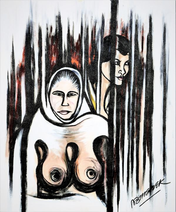 绘画 标题为“Women Exploitation” 由Abhishek Chauhan, 原创艺术品, 丙烯